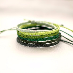 【パンドラ】手及び緑色副線路古典編み絹ワックスブレスレット 3枚目の画像