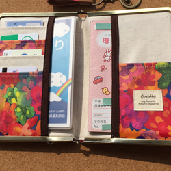 カラフルポップキャンディ柄 がま口母子手帳ケース・お薬手帳ケース 口選択可 5枚目の画像