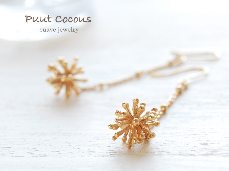 Hanayuki/花雪 ラウンドロングピアスK18GP