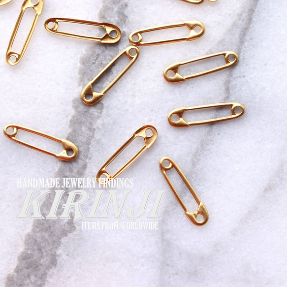4）#BU447「安全ピン風」真鍮パーツ チャーム KIRINJI＠creema店 通販