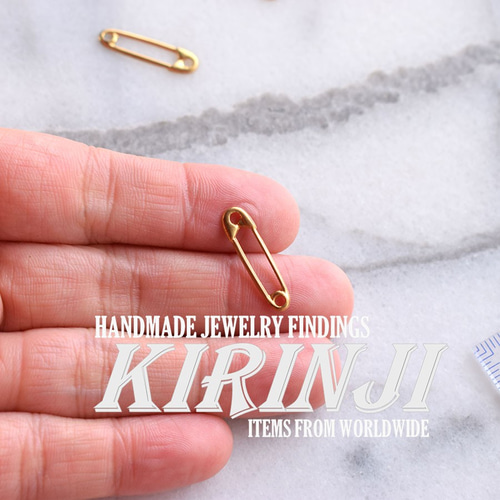 4）#BU447「安全ピン風」真鍮パーツ チャーム KIRINJI＠creema店