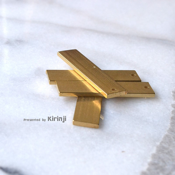 「レクタングル/長方形40×10mm（薄め）」　真鍮パーツ　TKK101 2枚目の画像