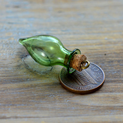 コルク付ガラス瓶　ドロップ　「グリーン」　ECB0020 2枚目の画像