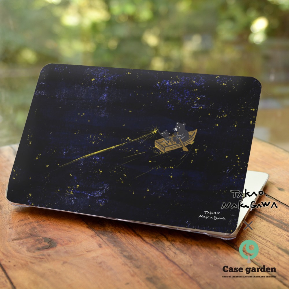 Macbook ケース カバー macbook Air Pro 16/15/14/13 夜空 クマ 名入れ 七夕2025