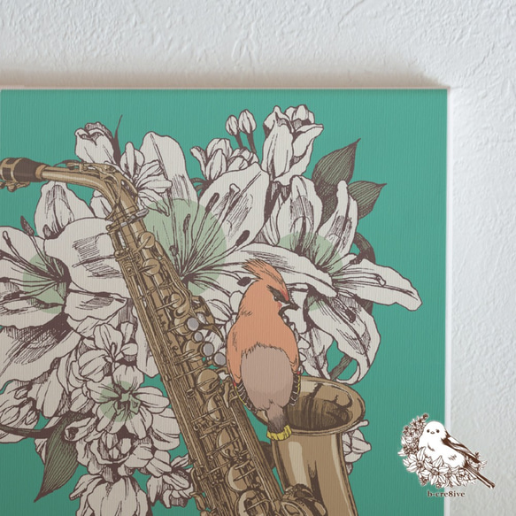 藝術面板 織物面板 室內繪畫 斯堪的納維亞花 * 鳥 第3張的照片