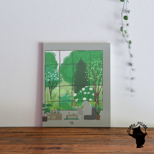 織物面板斯堪的納維亞室內藝術面板插圖面板板窗戶*夏季葉植物植物 第1張的照片