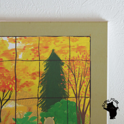 織物面板斯堪的納維亞室內藝術面板插圖面板板窗戶*秋季日落植物植物 第3張的照片
