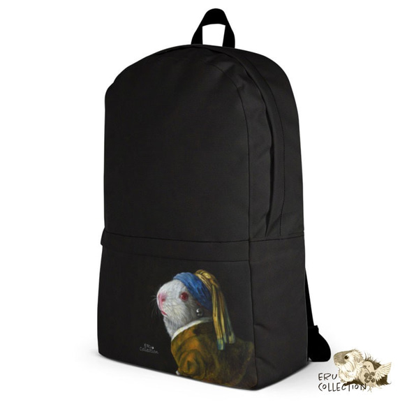 帆布背包 防水背囊 書包 書包 全印花 繪畫背包 豚鼠 可愛 第2張的照片