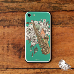 強化玻璃外殼 智慧型手機外殼 iPhone14 iPhone 14 Pro Max 樂器 * 花 * 鳥 * 可刻名字 第1張的照片