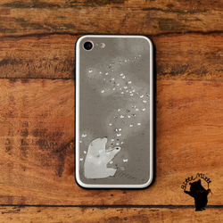 鋼化玻璃外殼智能手機外殼 iPhone13 mini iPhone 13 Pro Max 北極熊蝴蝶 * 名字外殼 第1張的照片