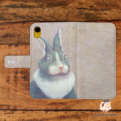 智慧型手機保護殼筆記本相容所有型號 iPhone SE2 Xperia AQUOS 兔子 第1張的照片