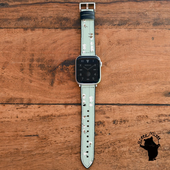 Apple Watch Belt Leather Band applewatch 6/5/4/3/2/1/SE 可愛長尾山雀 第1張的照片