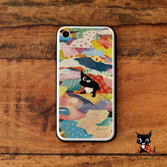 強化ガラス iPhoneケース iphone12 iphone 12 mini Pro Max 猫 ねこ＊名入れ 1枚目の画像