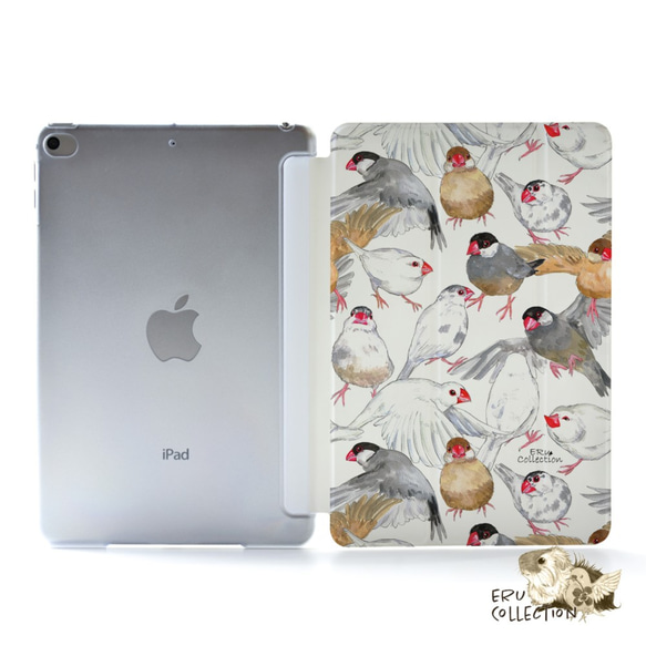文鳥のiPad ケース iPadケース アイパッド カバー iPad mini6 mini5 mini4 名入れ 1枚目の画像