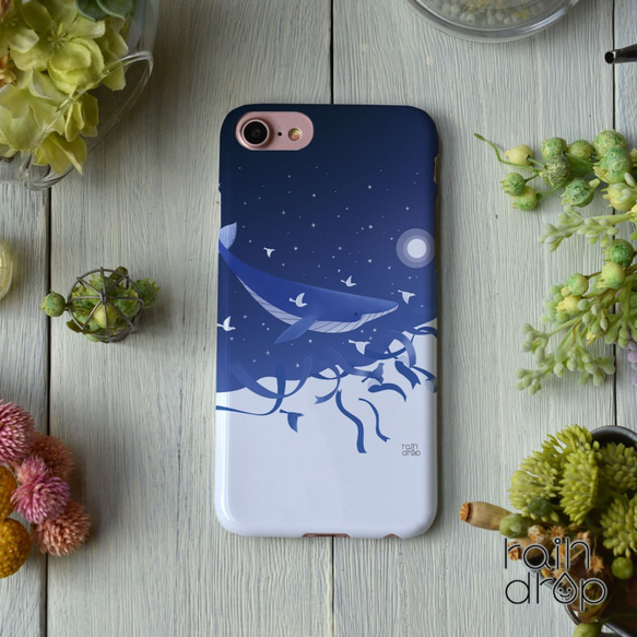 スマホケース 多機種対応【夜空 クジラ 鯨】iPhone android