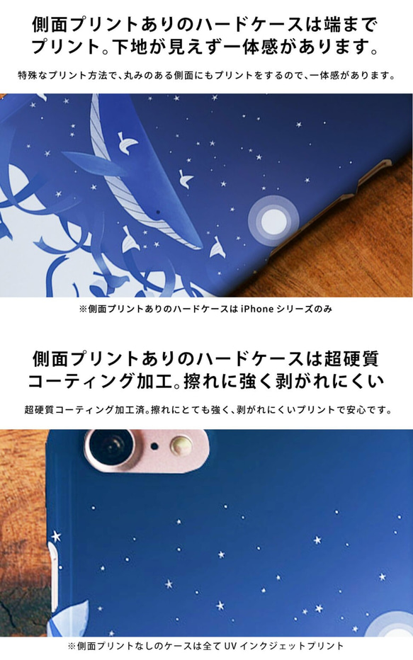 スマホケース 多機種対応【夜空 クジラ 鯨】iPhone android Xperia Galaxy AQUOS 3枚目の画像