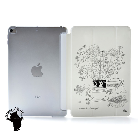 花のiPad ケース iPadケース アイパッド カバー iPad Pro 12.9 11 10.5,9.7 冬＊名入れ 1枚目の画像
