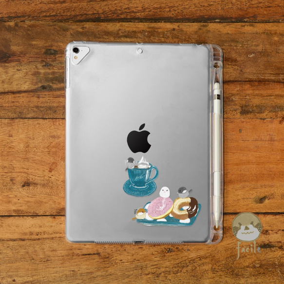 文鳥のiPad ケース iPadケース アイパッド カバー iPad Pro 12.9 11 mini 5 4 名入れ 1枚目の画像