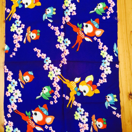 昭和レトロ生地6紫色リボンバンビちゃん 生地 ピンクパンダ 通販