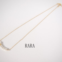 パールの華奢ネックレス　ゴールド・ホワイト　 3枚目の画像