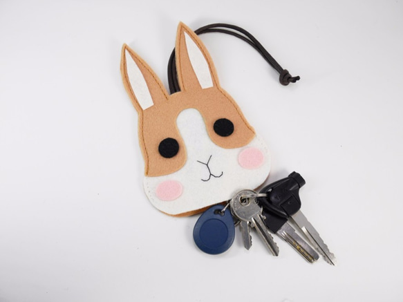 ✿可愛動物鑰匙包－卡其兔✿ 第2張的照片