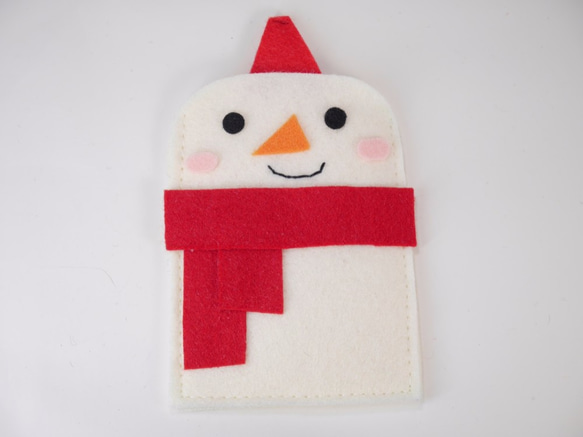 ✿可愛風雙層卡片套-紅圍巾雪人✿ 第5張的照片