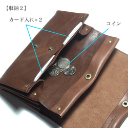 縫製のないふんわり長財布（牛革/プルアップ/ヌバック仕上げ/Dark Brown） 4枚目の画像