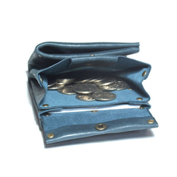 縫製のないふんわり２つ折り財布（牛革/プルアップ/ヌバック仕上げ） 5枚目の画像