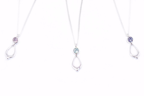 Drop Necklace -しずくのネックレス- アイオライト 4枚目の画像