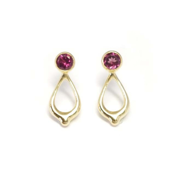 Drop Earrings -しずくのピアス- ロードライトガーネット 2枚目の画像