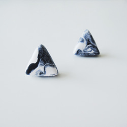 Marble Sea Triangle Earring-大海三角耳釘/手工手作耳環/禮物飾物 第1張的照片