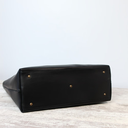 シンプルなA4サイズトートbag（Ｌ）ファスナー付き☆ブラック☆彡マチ幅１３㎝ver/受注製作・Creema限定・ 5枚目の画像