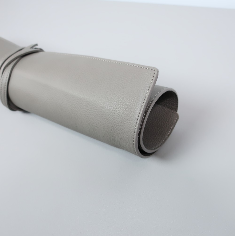革の包丁ケース・ロールタイプ☆彡グレー・受注生産