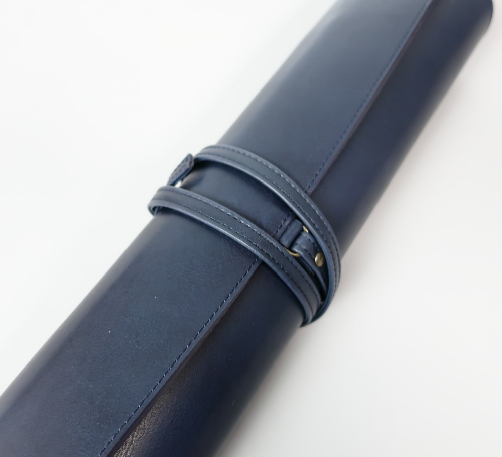 革の包丁ケース・ロールタイプ☆彡グレー・受注生産