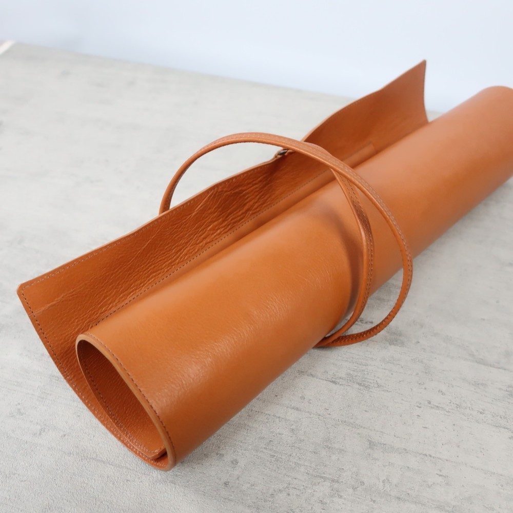 革の包丁ケース・ロールタイプ☆彡グレー・受注生産