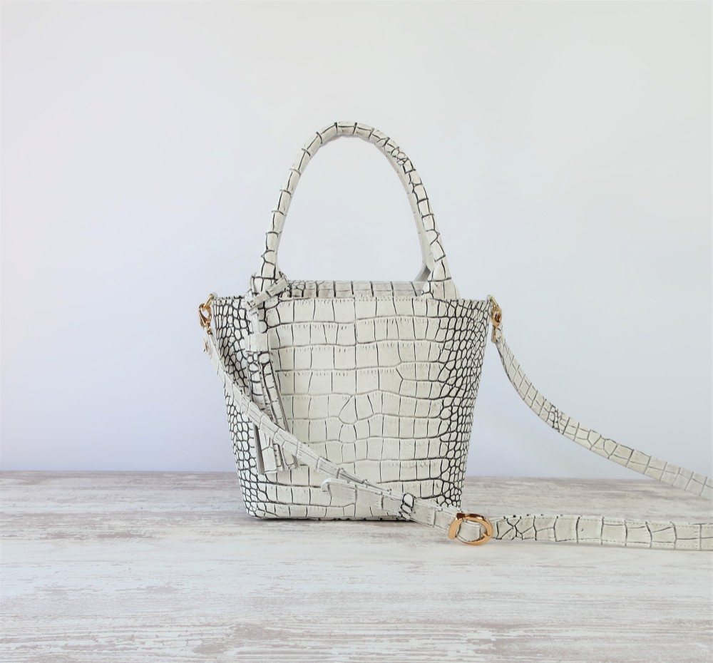 みにトートbag・２ＷＡＹ/内カブセ・丸手ver☆彡バニラ（白黒）受注商品