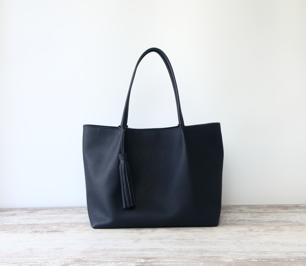 ソフトバケットトート☆彡Lサイズ・ネイビー/受注製作