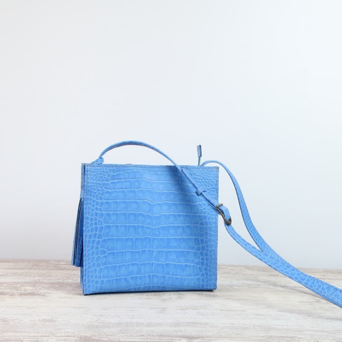 しかくショルダーbag☆彡ファスナー付き・グレー・受注制作