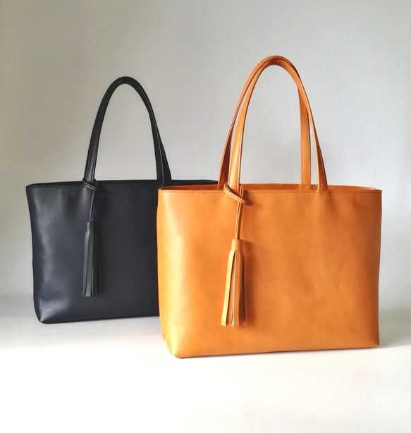 A4サイズトートbag（Ｌ）☆お好きなお色でお作りします☆彡受注製作・カスタム可能・オプション豊富・お仕事バッグ 2枚目の画像