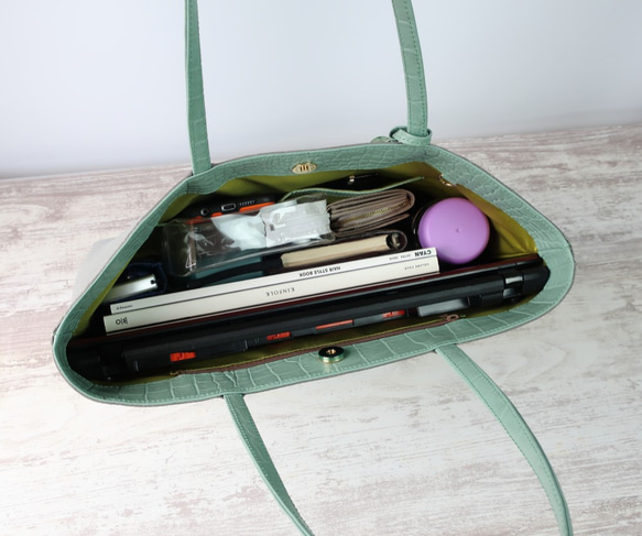 A4サイズトートbag（Ｌ）☆お好きなお色でお作りします☆彡受注製作・カスタム可能・オプション豊富・お仕事バッグ 6枚目の画像