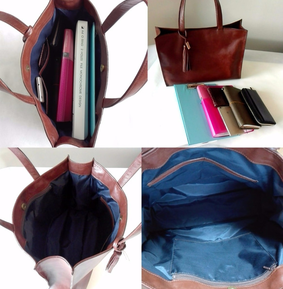 A4サイズしかくトートbag☆彡外縫いver・受注製作・お色違いも対応可能です 6枚目の画像
