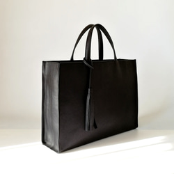 A4サイズしかくトートbag☆彡外縫いver・受注製作・お色違いも対応可能です 4枚目の画像
