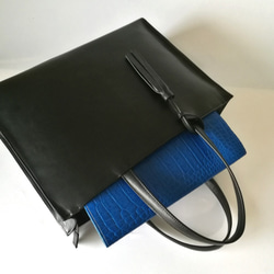 A4サイズしかくトートbag(ファスナーver)☆彡外縫いver・受注製作・お色違いも対応可能です 10枚目の画像