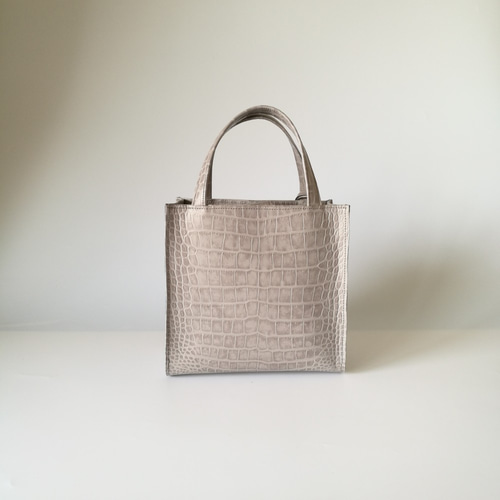 しかくトートbag☆彡グレー ・マチ幅12センチver トートバッグ