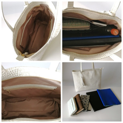 A4サイズトートbag(M)・ファスナーver☆彡ストーンホワイト・受注商品 5枚目の画像