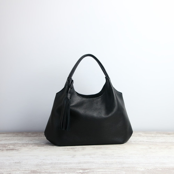 naoao手提袋☆彡黑色·收縮皮革·訂購產品 第1張的照片