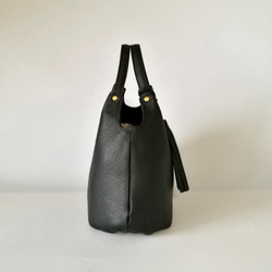 naoao手提袋☆彡黑色·收縮皮革·訂購產品 第4張的照片