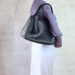 naoao手提袋☆彡黑色·收縮皮革·訂購產品 第8張的照片