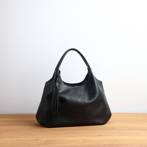 naoao手提袋☆彡黑色·收縮皮革·訂購產品 第7張的照片
