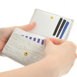 ハーフウォレット☆彡ストーンホワイト・2つ折り財布・ 3枚目の画像